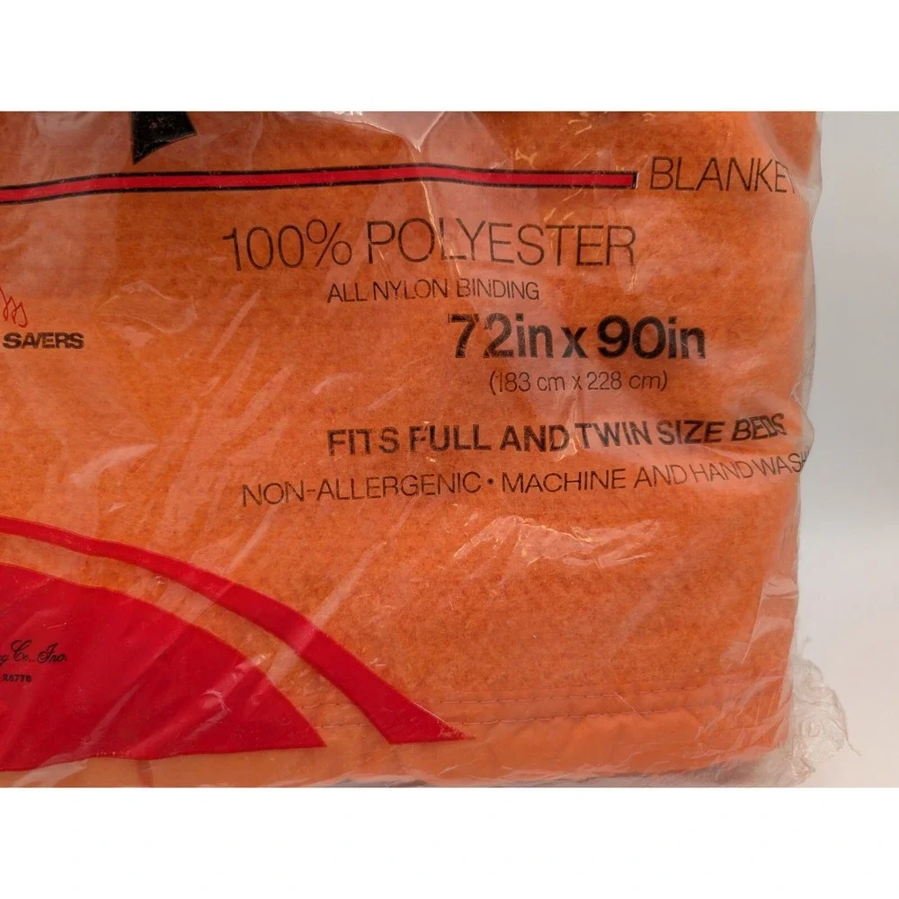 Caprice Orange Blanket 72x90 Inch Full Twin‎ 100% Polyester Sealed USA